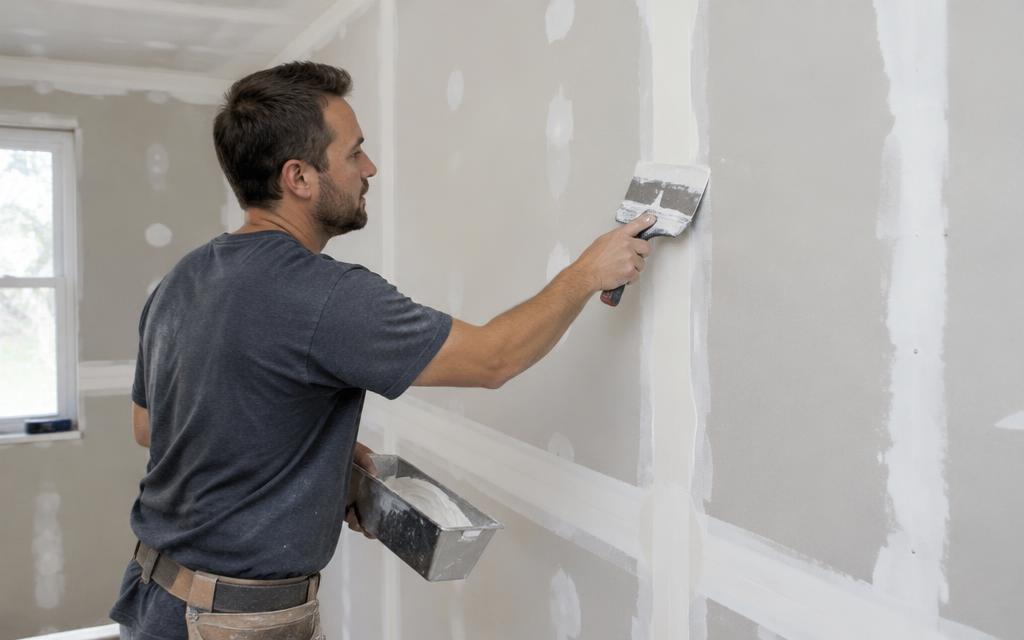 Taping and mudding drywall seams