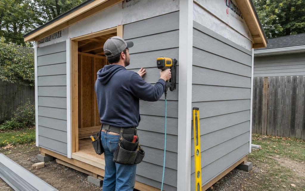 Installing lap siding and trim on a shed